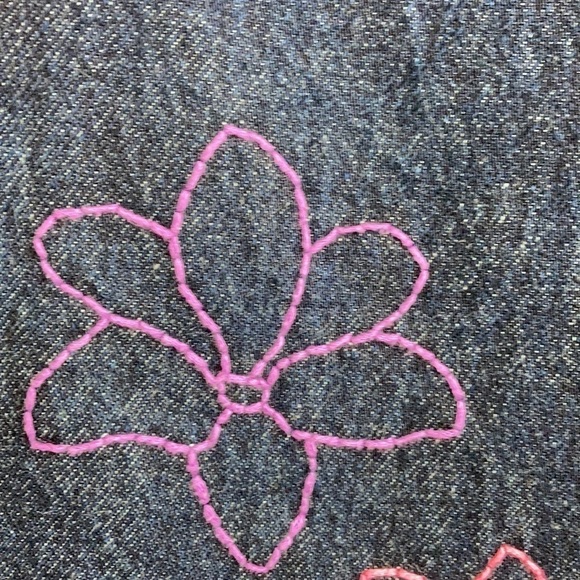 Levi’s Baggy 512 Dark Blue Jeans With Embroidered Hummingbird and Flowers 32x34 - Picture 8 of 16